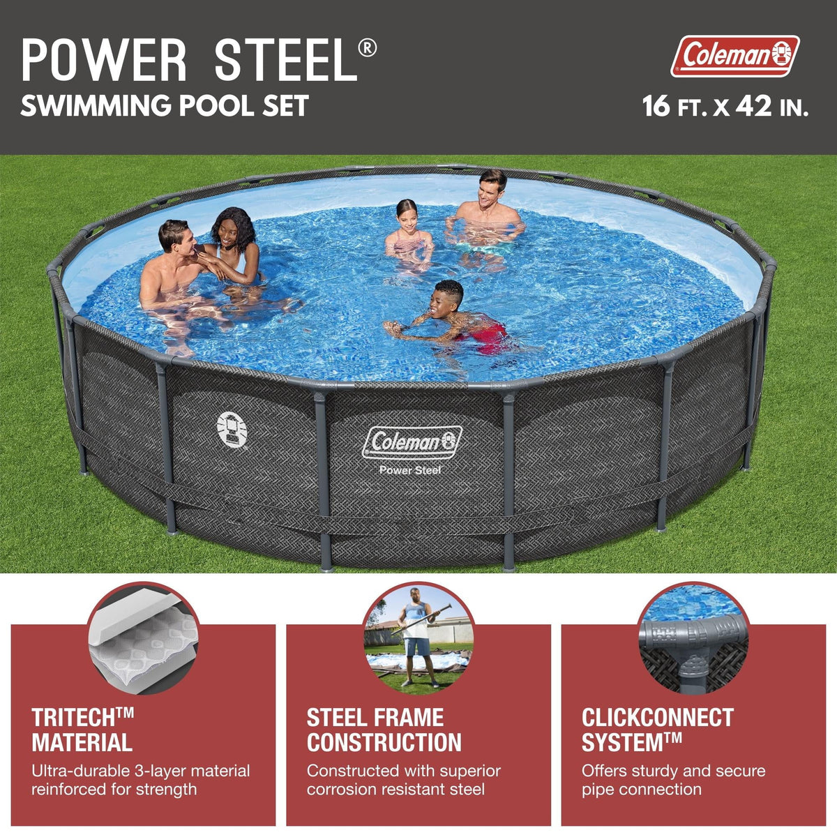 Round Metal Frame Above Ground Pool Set A4946