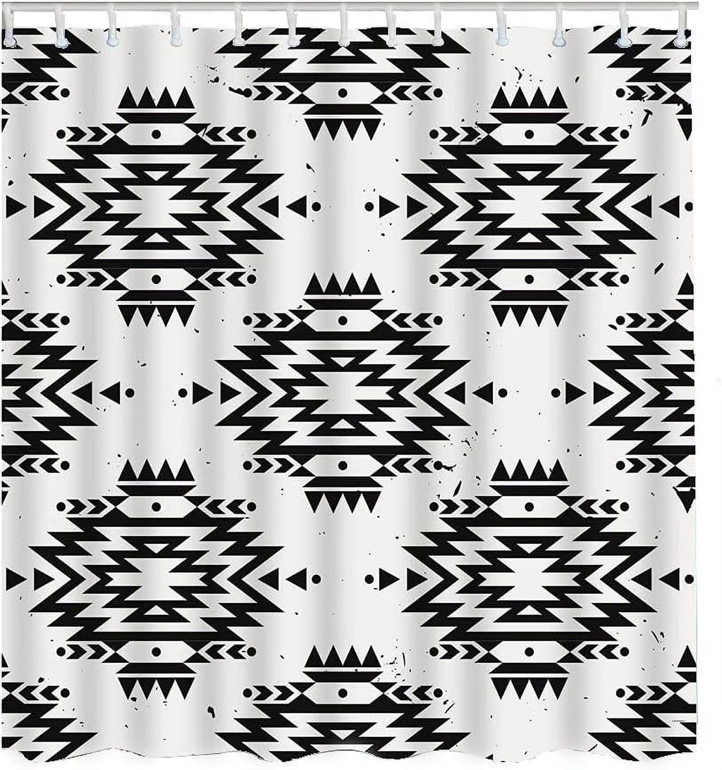 Black 72x72Inch Machine Washable Shower Curtain M832