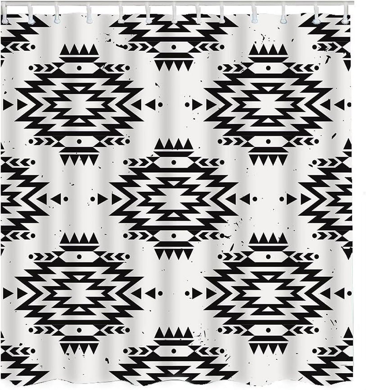 Black 72x72Inch Machine Washable Shower Curtain M832