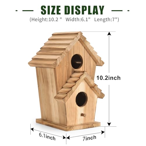 2 Hole Wooden Outdoor Bird House N467404