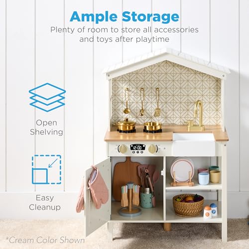 Wooden Play Kitchen Set with Toy Storage S6920