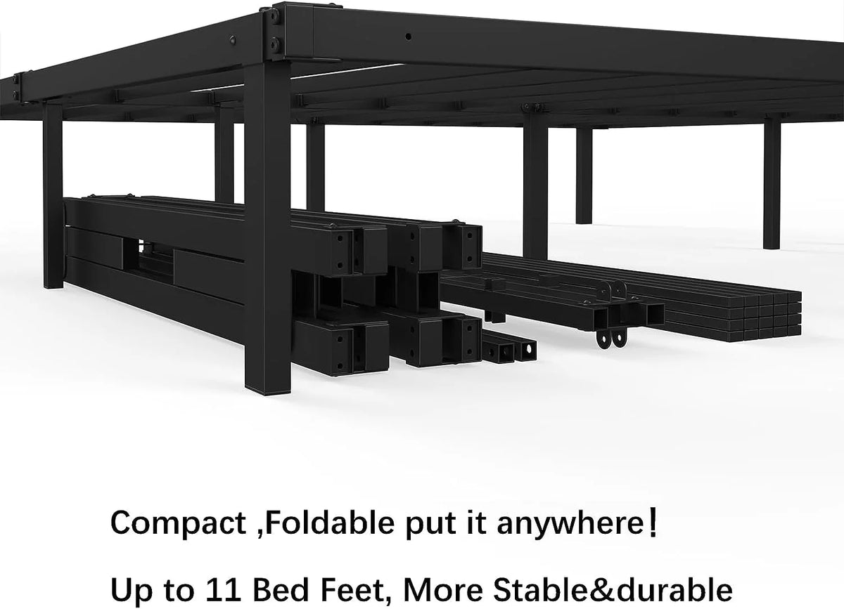 King Size Black Metal Platform Bed Frame N689218