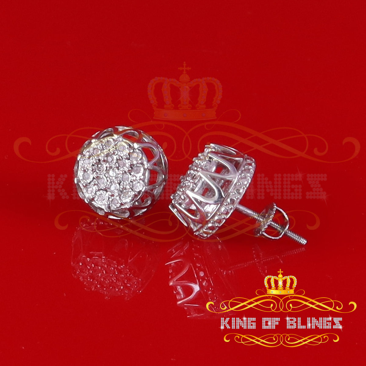 0.07ct Diamond 925 Sterling Silver Stud Round Earrings U86520