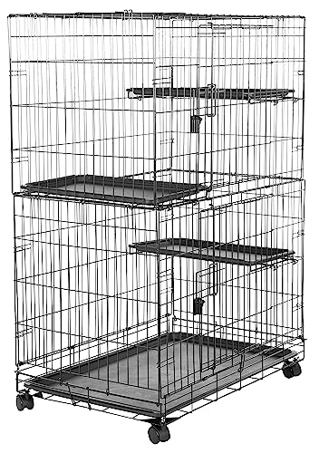 Large 3-Tier Black Cat Cage Playpen K390181
