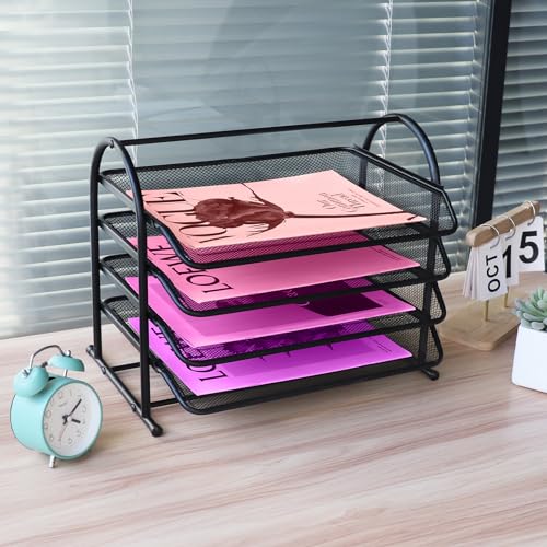 Black 5 Tier Mesh Desktop Letter Trays J433300