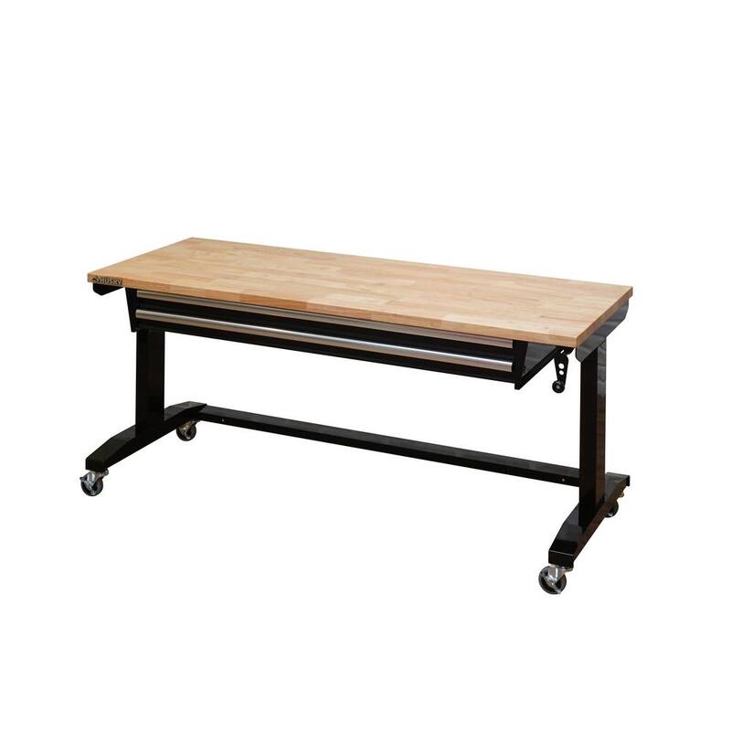 Adjustable Height Workbench Table with 2 Drawers W6454