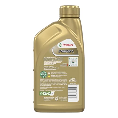 10W-40 Full Synthetic Motorcycle Oil, 1 Quart, Pack of 6 D833793