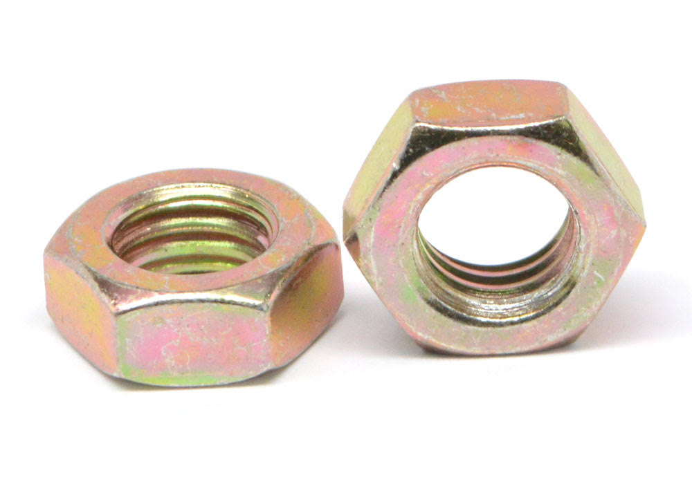 9/16 Coarse Thread Hex Nut Low Carbon Steel Yellow Zinc Plated L717867