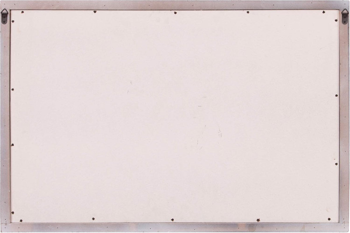 Distressed White Windowpane Wall Accent Mirror Q52305