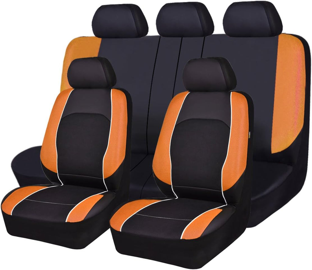 Faux Leather Car Seat Covers Full Set 11PCS Turquoise Blue E564414