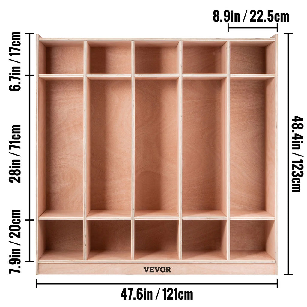 5 Grids Plywood Birch Coat Locker Y954889