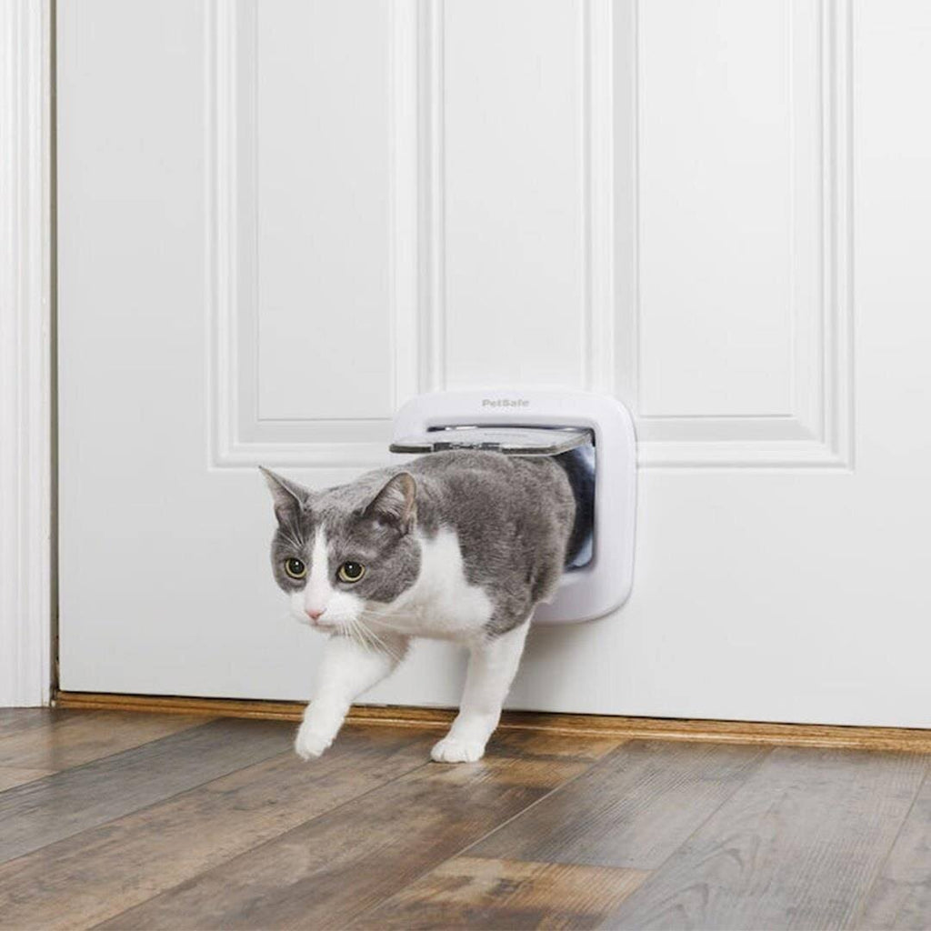 White 4 Way Locking Cat Flap U13016