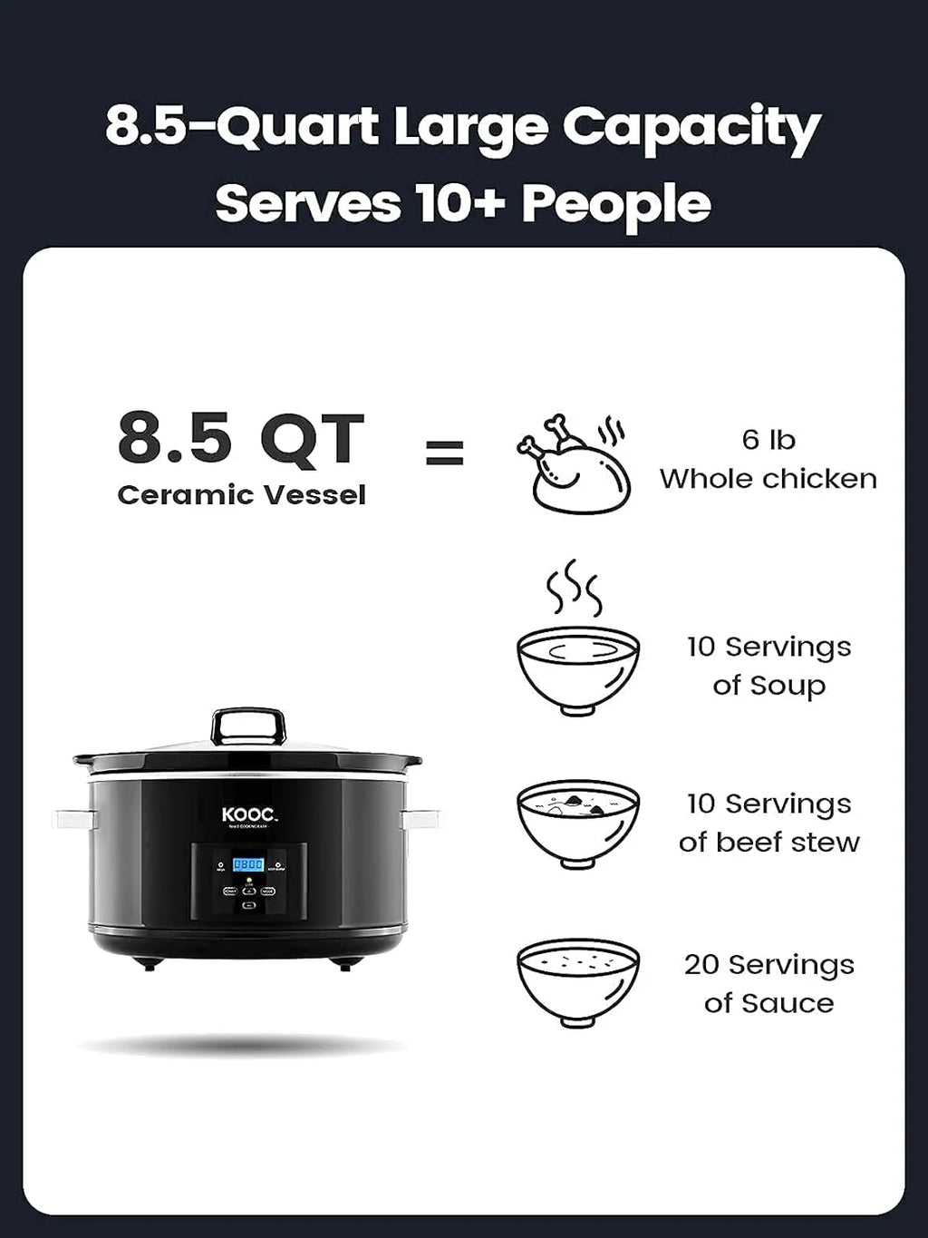 Programmable Slow Cooker 8.5-Quart with 30 Liners A315