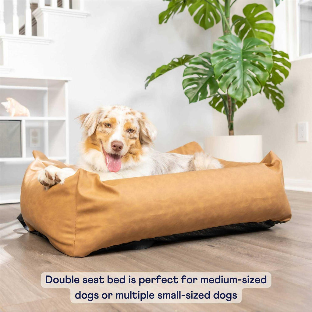 Faux Leather Memory Foam Dog Car Bed Z221