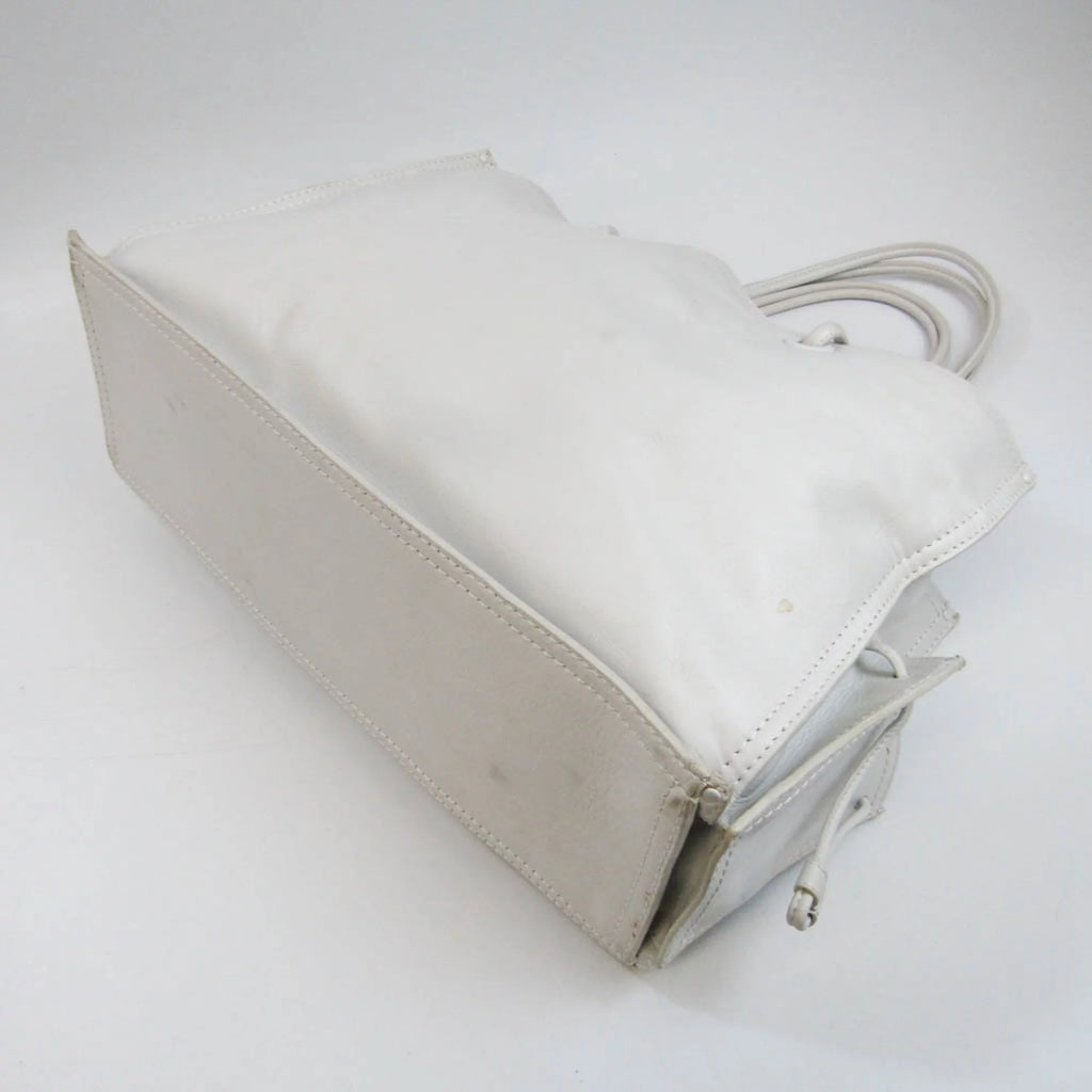 Pre-Owned White Leather Shoulder Bag N2876