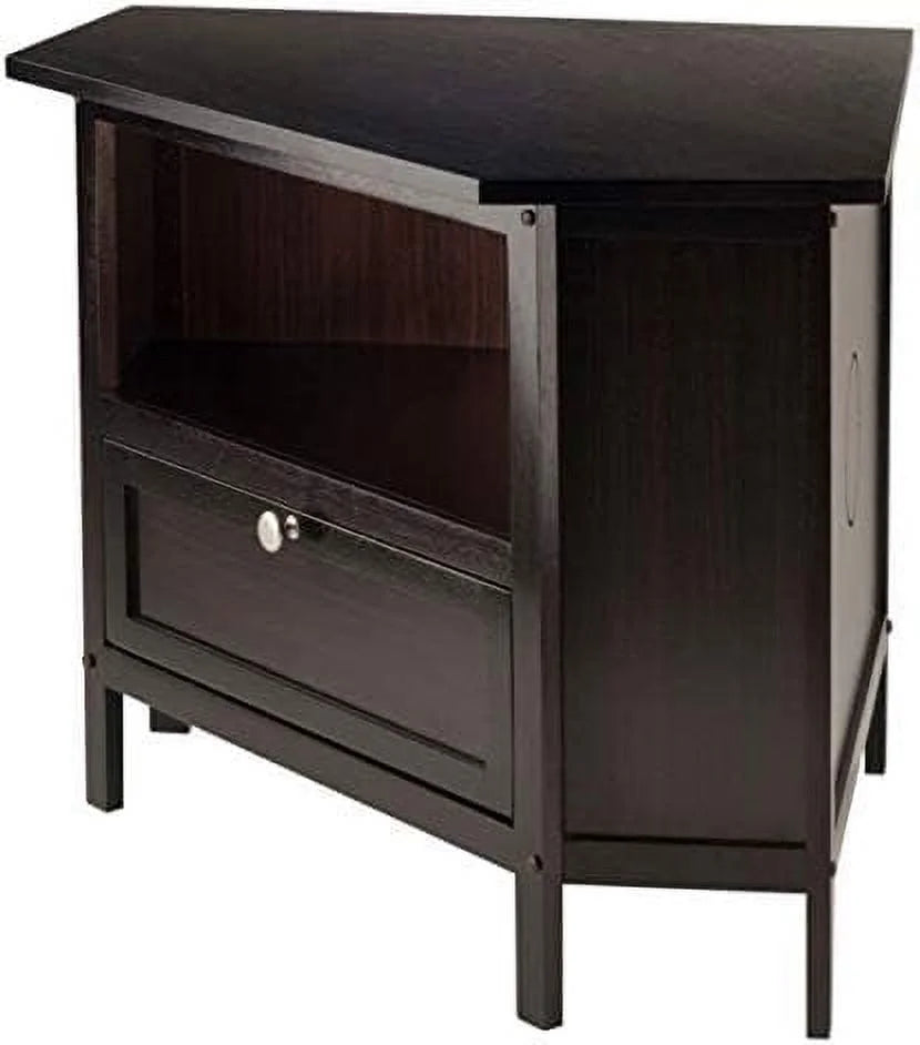 Espresso Corner TV Media Stand with Open Shelf U6673
