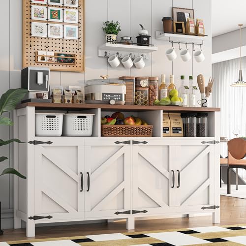Buffet Sideboard with Storage 4 Doors Wood Cabinet with Shelves B10936