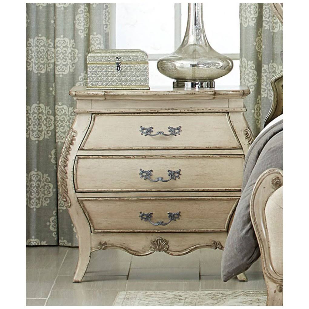 Antique White 3 Drawer Night Stand U2080