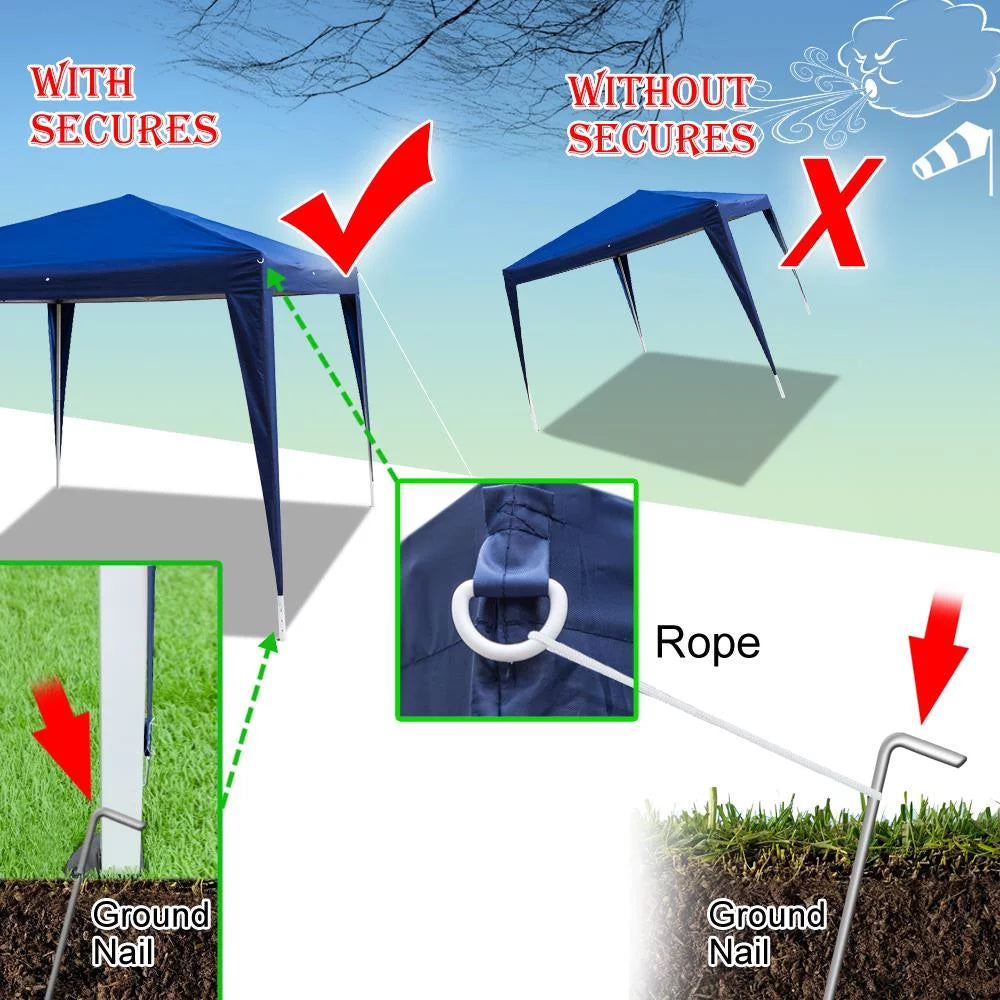 10ft x 10ft Pop Up Gazebo Canopy Tent Blue M160