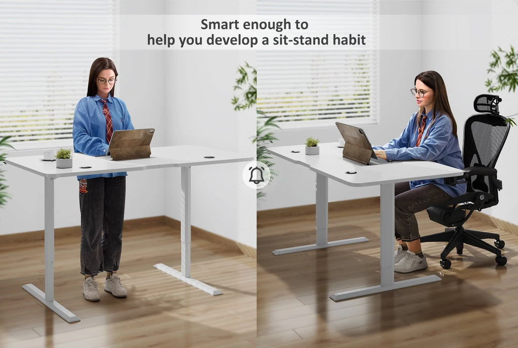 Electric Height Adjustable Standing Desk, 43 inch White M48505