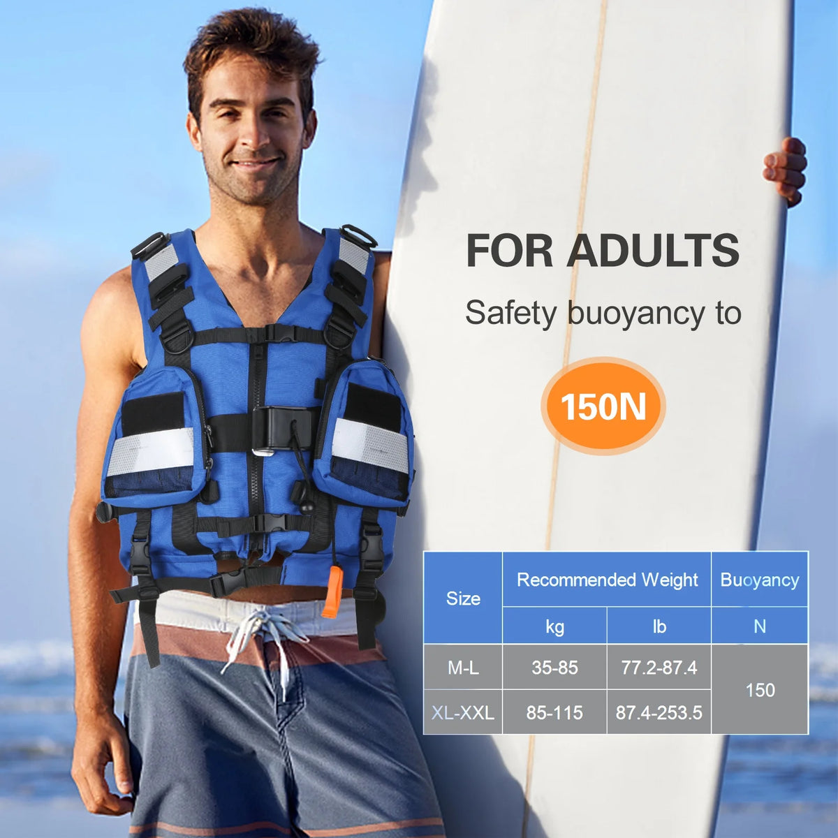 Adult Safety Float Suit for Water Sports Survival Jacket O43273