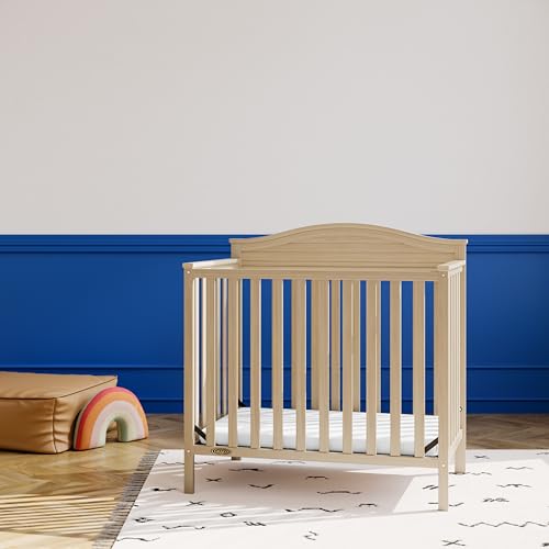 4-in-1 Convertible Mini Crib with Bonus Mattress (Driftwood) U3957