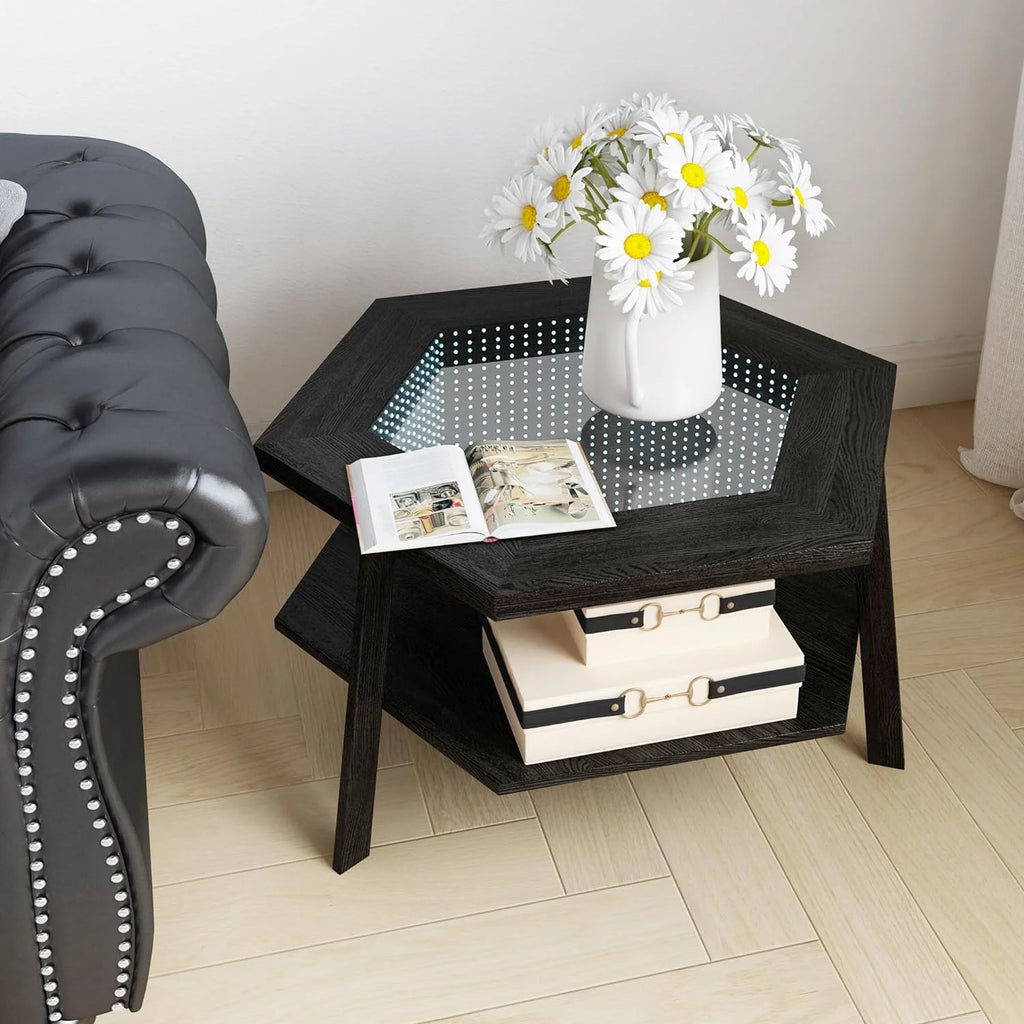 Coffee Table with LED Light and Glass Top I2842