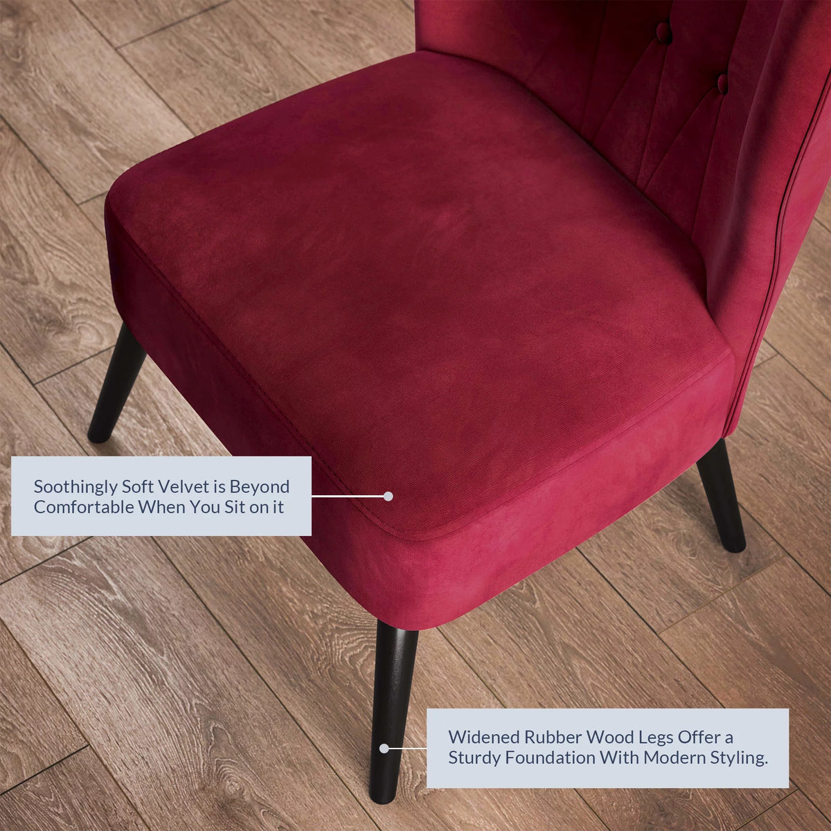 Red Velvet Accent Chair J239727
