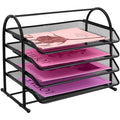 Black 5 Tier Mesh Desktop Letter Trays J433300