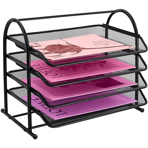 Black 5 Tier Mesh Desktop Letter Trays J433300