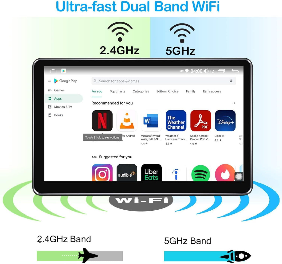 10.5 Inch Single Din Android Car Radio with Detachable Touch Display V59566