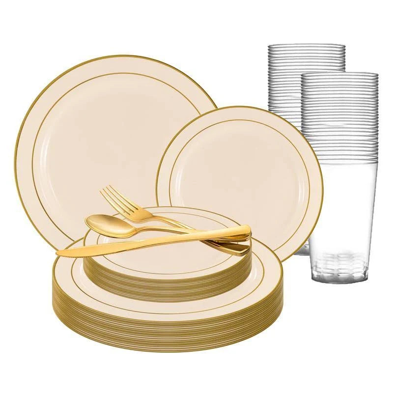 120 Settings Ivory Plastic Wedding Value Set G9897