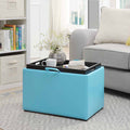 Teal Accent Storage Ottoman N827873