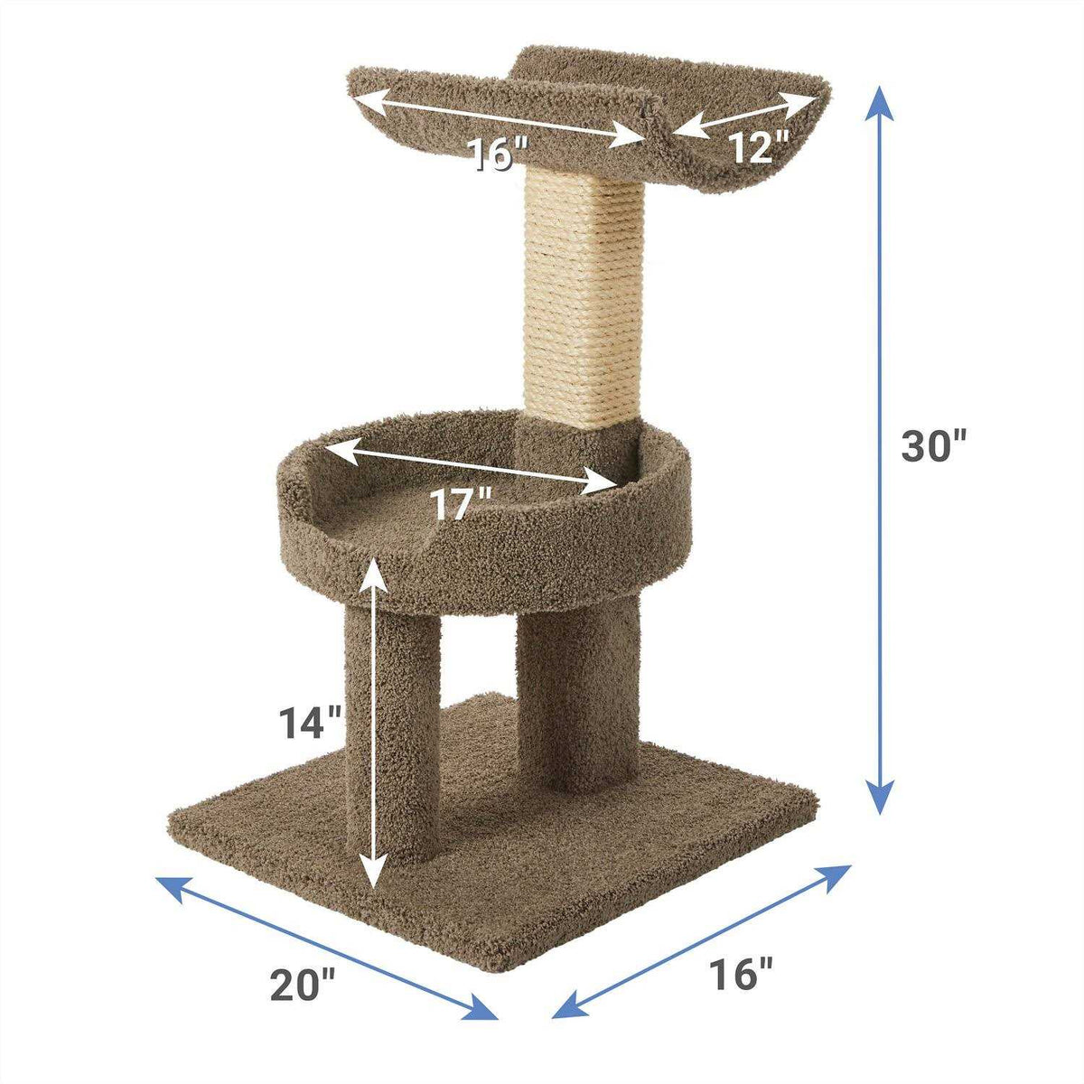 32-in Real Carpet Wooden Cat Tree M447