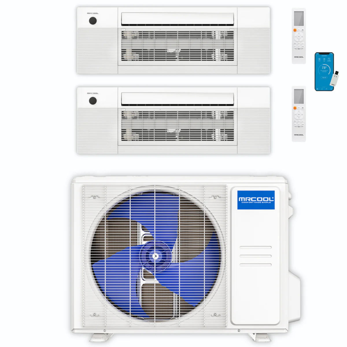 24,000 BTU 2 Zone Ceiling Cassette Ductless Air Conditioner and Heat Pump C35190