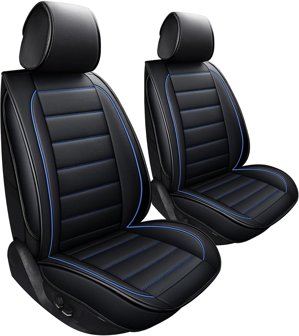 Black Full Set Faux Leather Car Seat Covers L7772