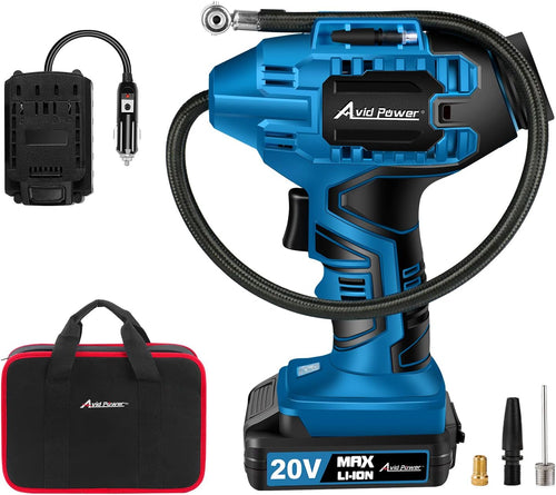 20V Cordless Tire Inflator Air Compressor with Rechargeable Li-ion Battery R7576