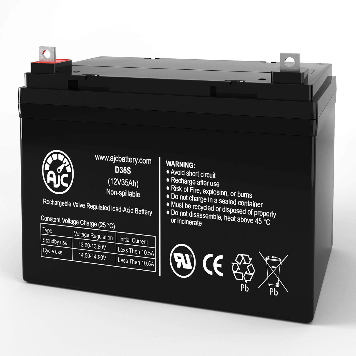 12V 35Ah Wheelchair Replacement Battery P279