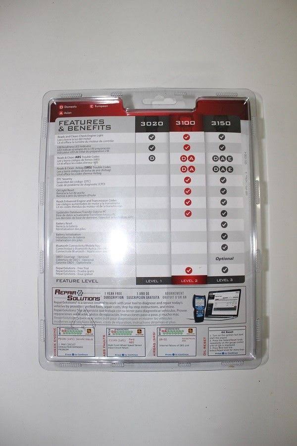 Diagnostic Code Reader Scan Tool with ABS and Srs W3772