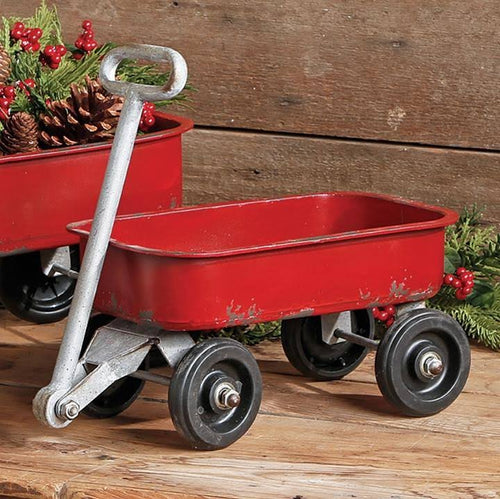 14.5x22 Rustic Red Iron Wagon Decoration P44910