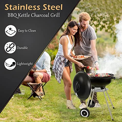 18" Black Stainless Steel Charcoal Grill J29211