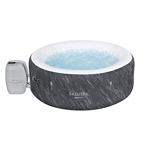 Gray 71 x 26 Inch Round Inflatable Hot Tub with Cover H816076