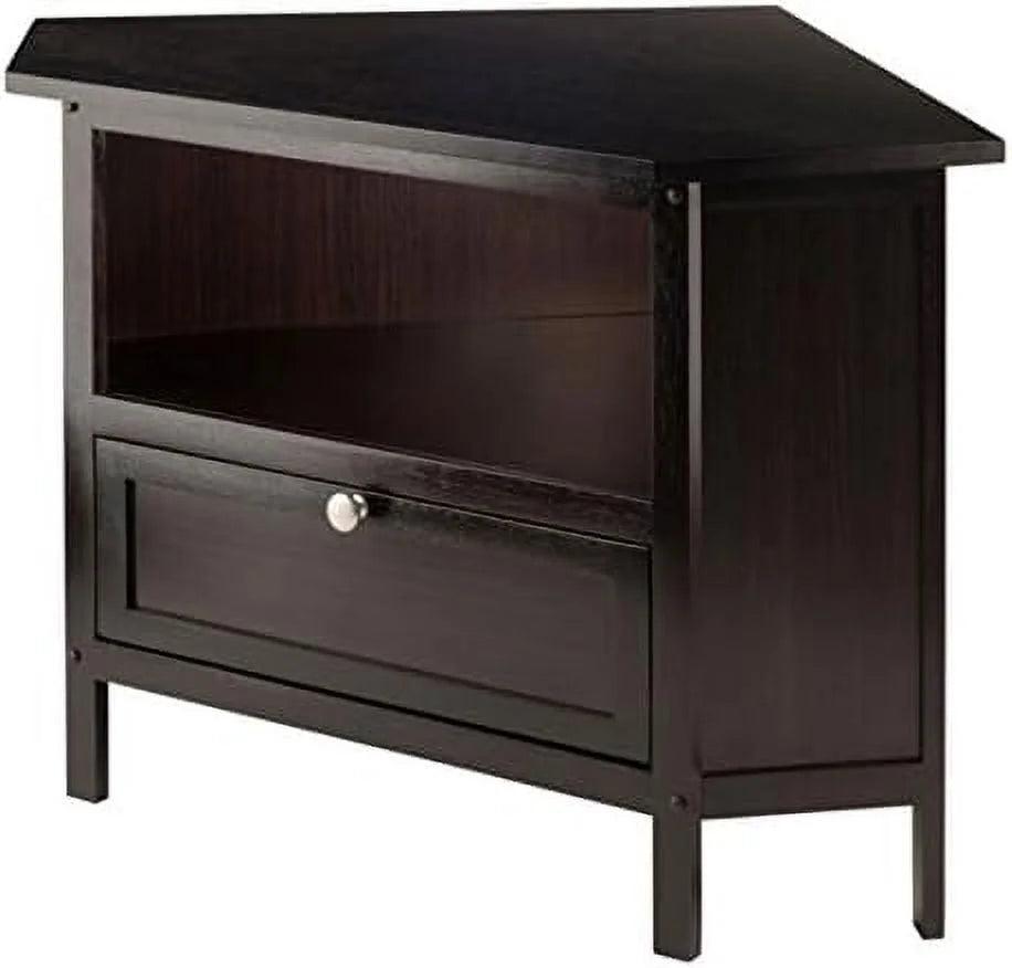 Espresso Corner TV Media Stand with Open Shelf U6673