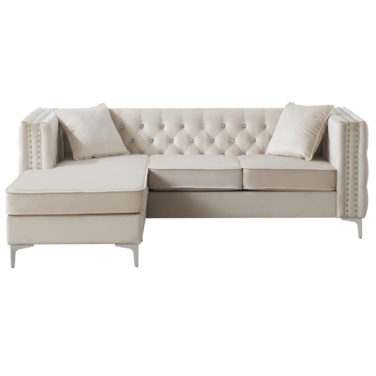 Ivory Sofa Chaise A7804