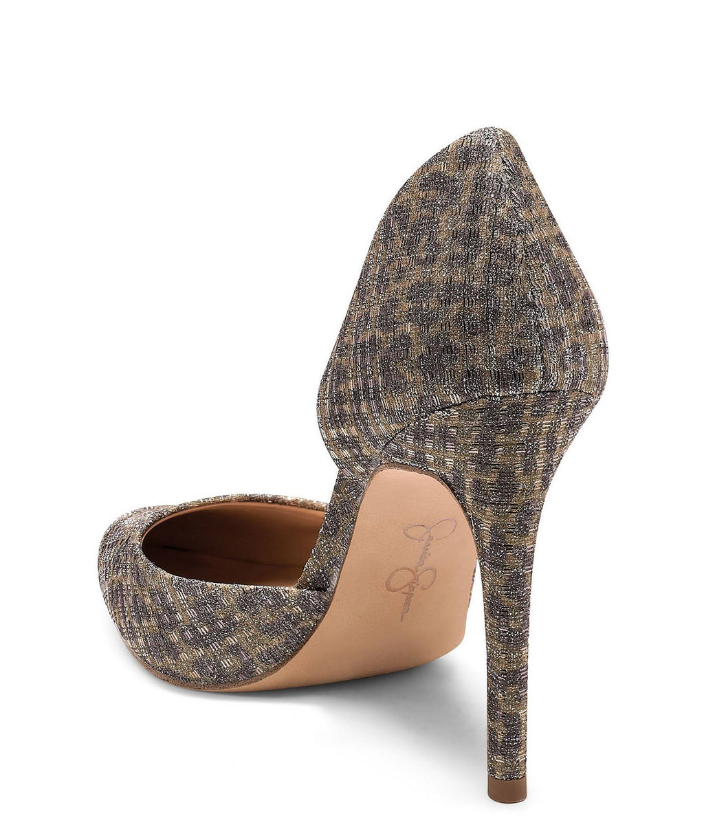 Metallic Leopard Print Pumps Q580668