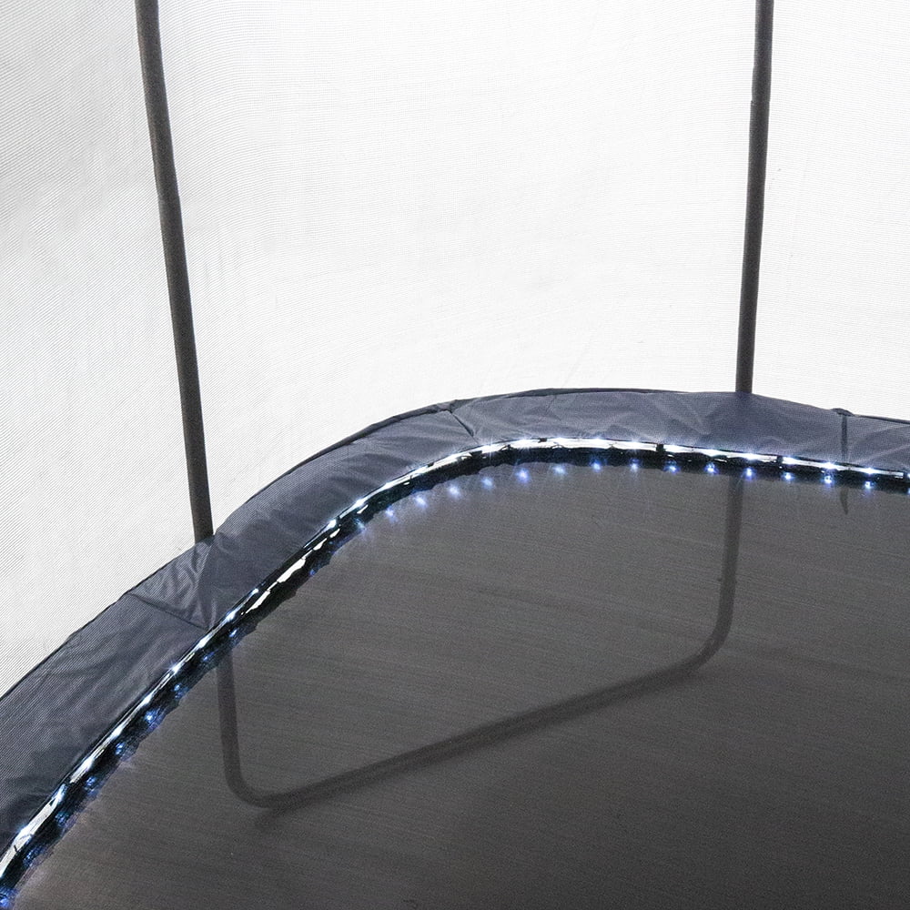 13' Square Trampoline with Lighted Spring Pad Navy F3839