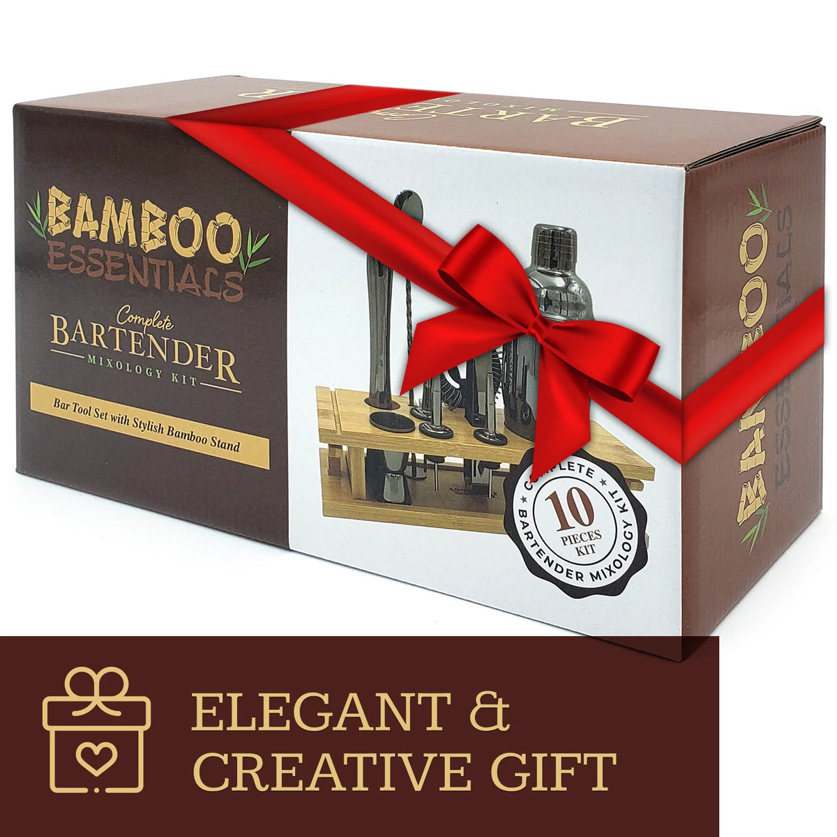 10-Piece Bamboo Bartender Kit U358