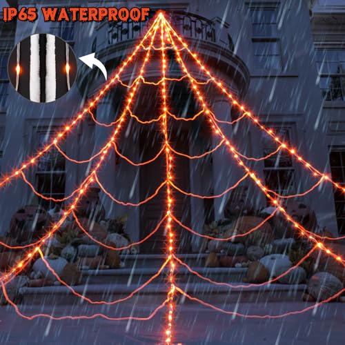250 LED Purple Spider Web Lights with 8 Modes X9541