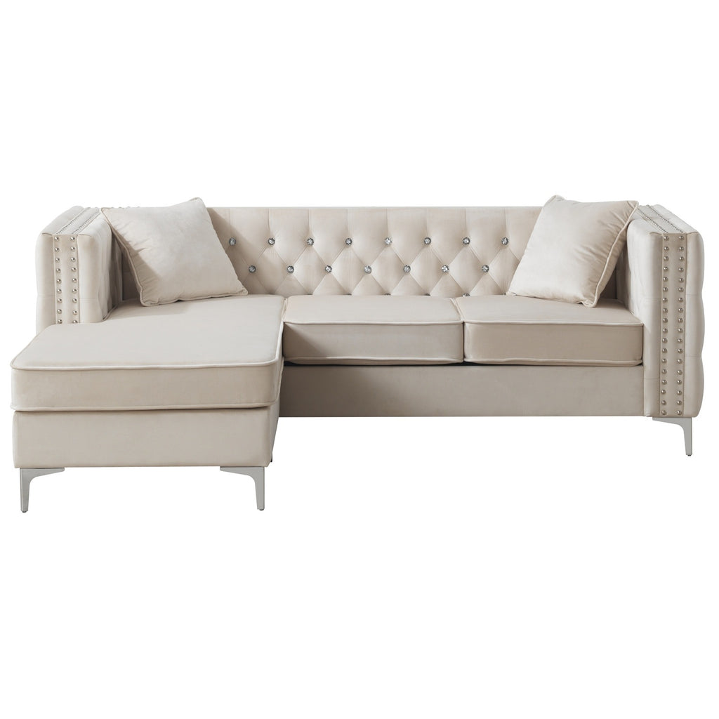 Ivory Sofa Chaise A7804