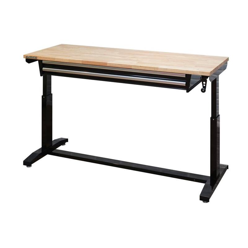 Adjustable Height Workbench Table with 2 Drawers W6454